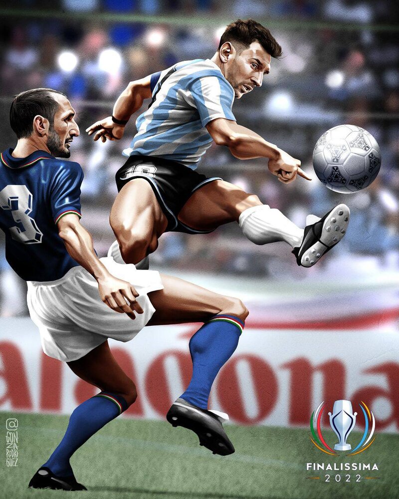 پوستر رسمی بازی ایتالیا و آرژانتین/عکس