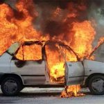 ببینید | اولین تصاویر از  آتش‌سوزی پراید در خیابان حافظ مشهد